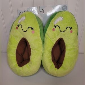 Fuzzy Babba Smiling Avocado Slippers for Women NWT Size M (7/8)